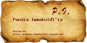 Pandia Immakuláta névjegykártya